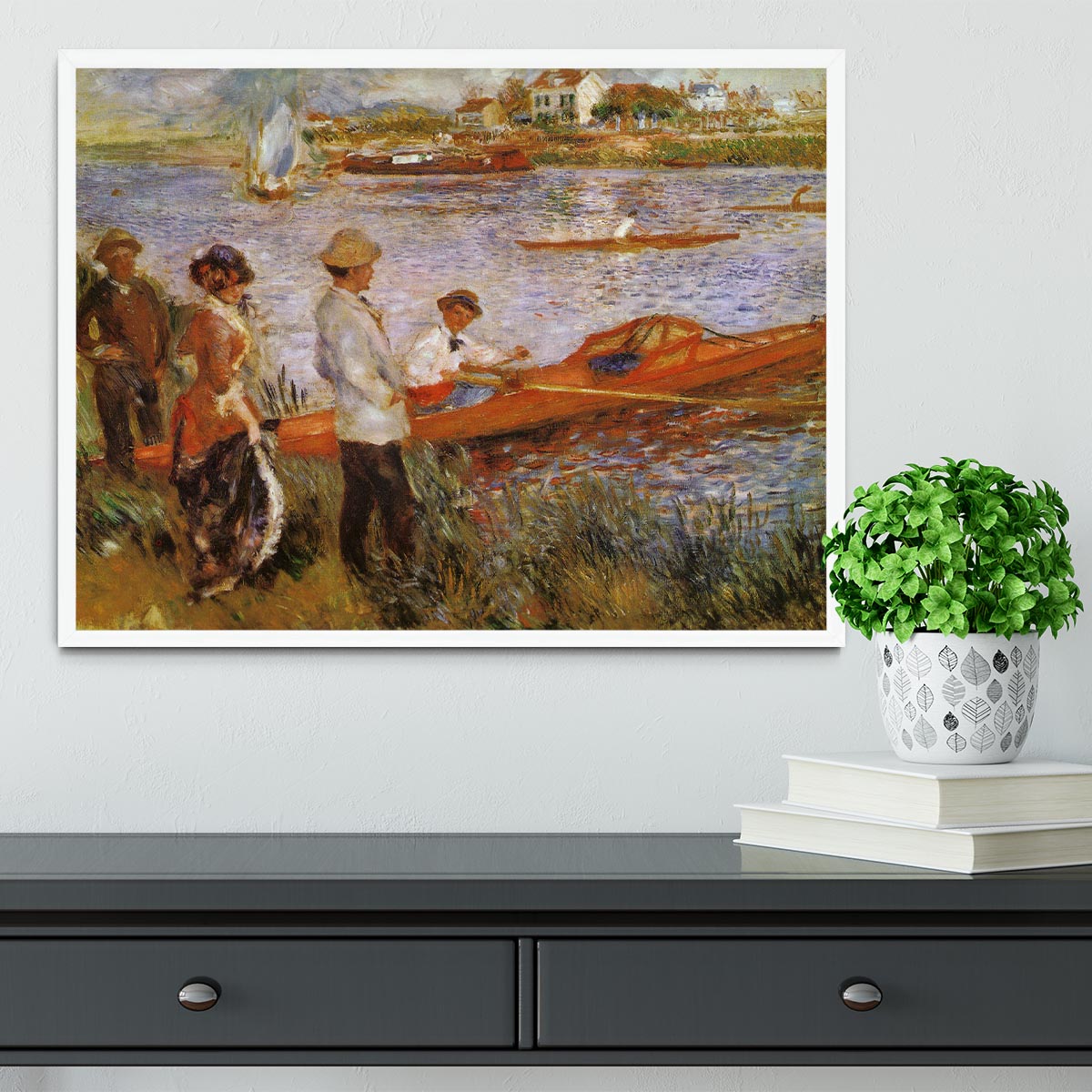Rameurs A Chatou 1879 by Manet Framed Print - Canvas Art Rocks -6