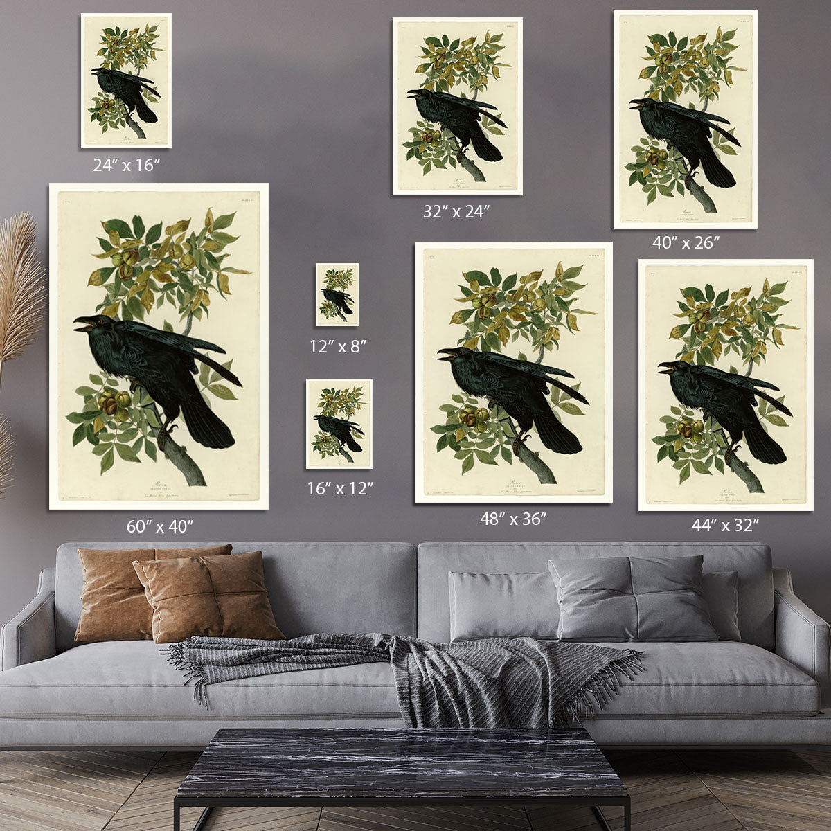 Raven by Audubon Canvas Print or Poster - Canvas Art Rocks - 7
