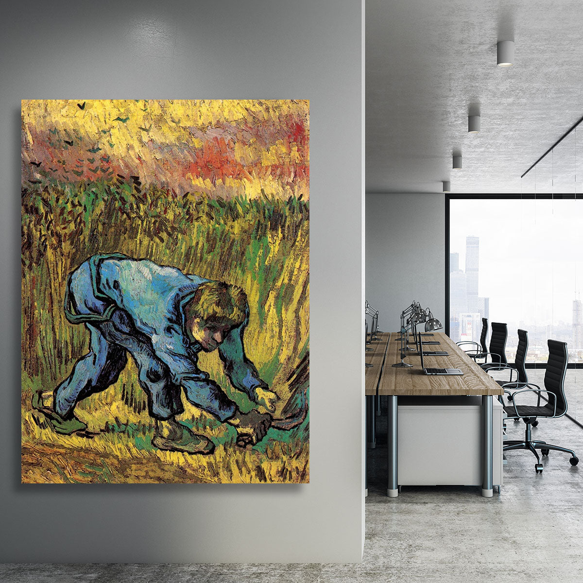 Reaper with Sickle after Millet by Van Gogh Canvas Print or Poster - Canvas Art Rocks - 3