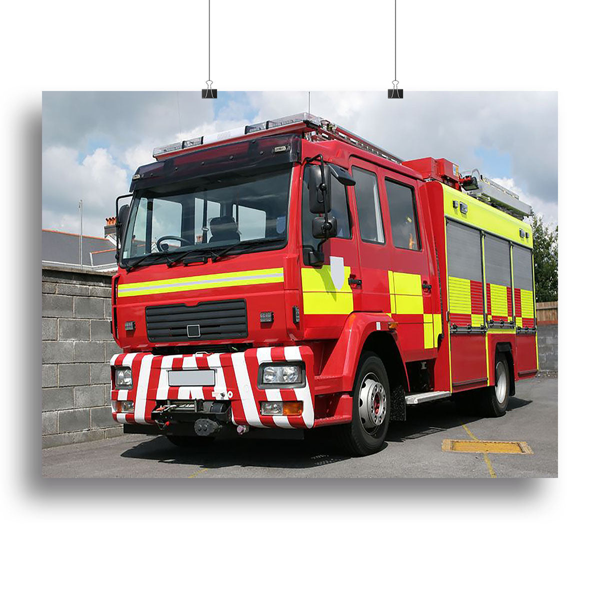 Red British fire engine Canvas Print or Poster - Canvas Art Rocks - 2