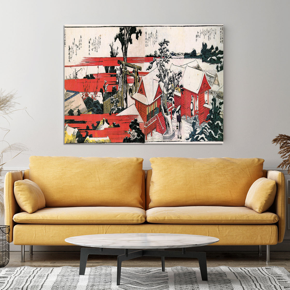 Red houses by Hokusai Canvas Print or Poster - Canvas Art Rocks - 4