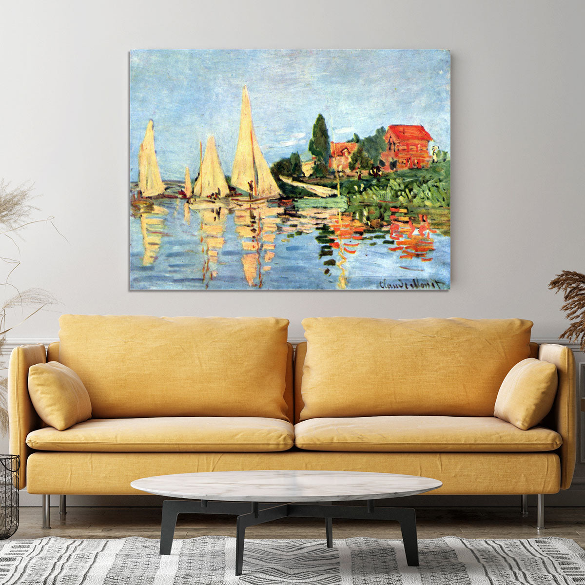 Regatta at Argenteuil by Monet Canvas Print or Poster - Canvas Art Rocks - 4