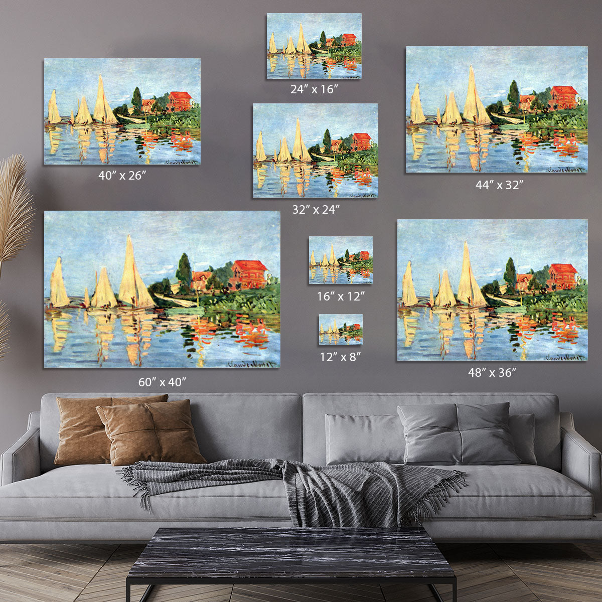 Regatta at Argenteuil by Monet Canvas Print or Poster - Canvas Art Rocks - 7