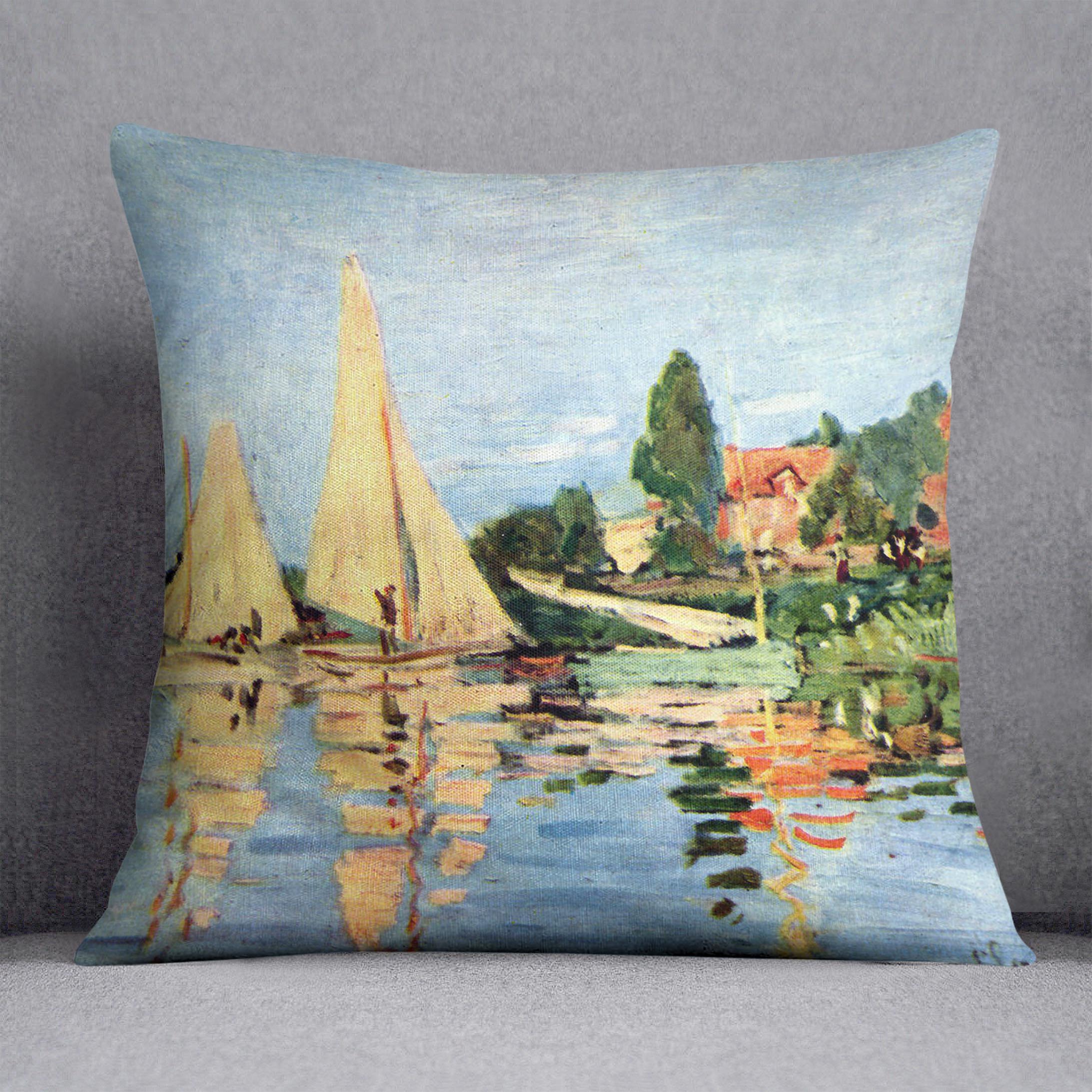 Regatta at Argenteuil by Monet Cushion