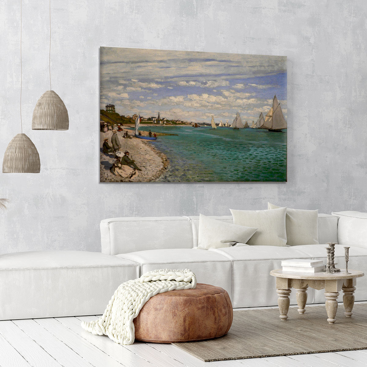 Regatta at St. Adresse by Monet Canvas Print or Poster - Canvas Art Rocks - 6