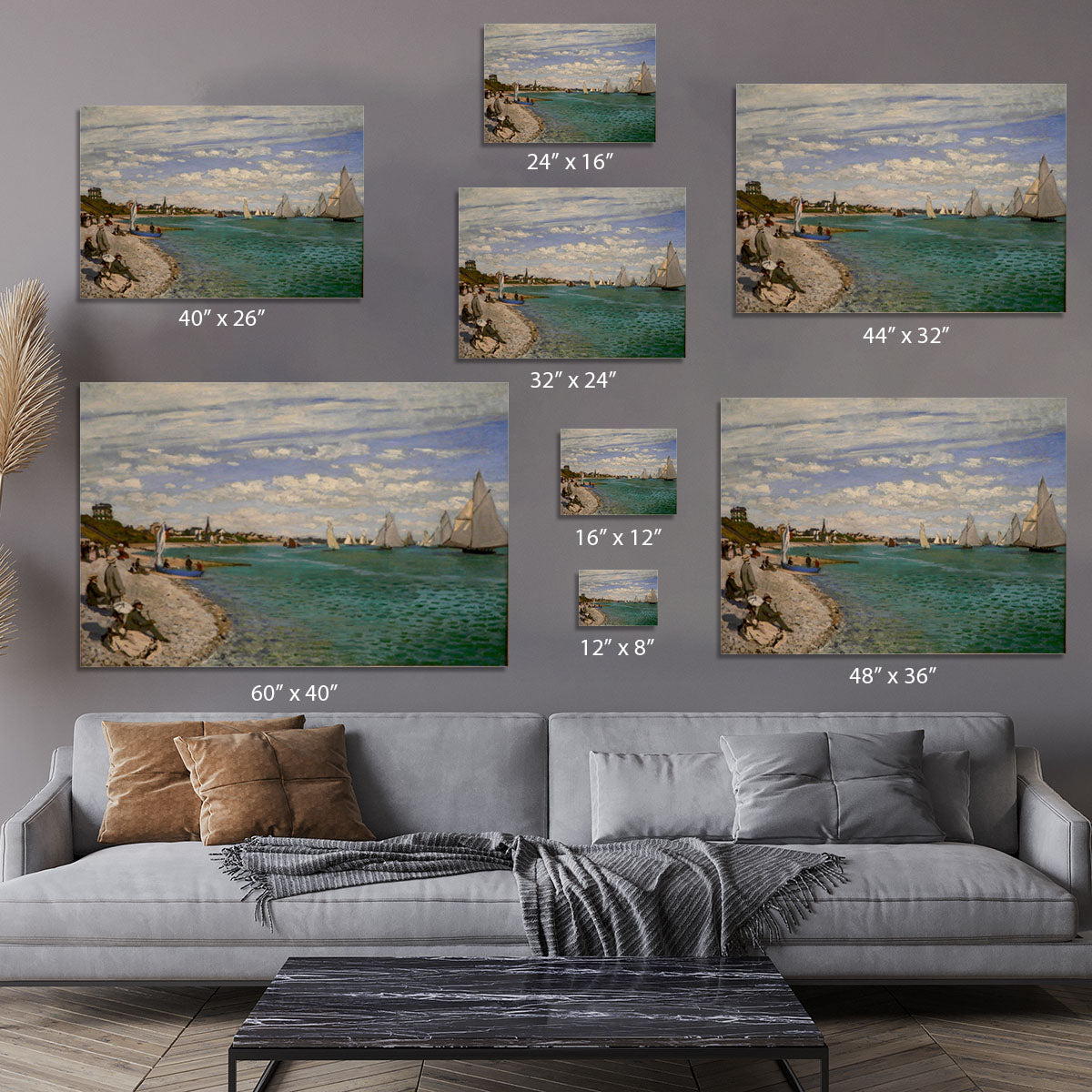 Regatta at St. Adresse by Monet Canvas Print or Poster - Canvas Art Rocks - 7