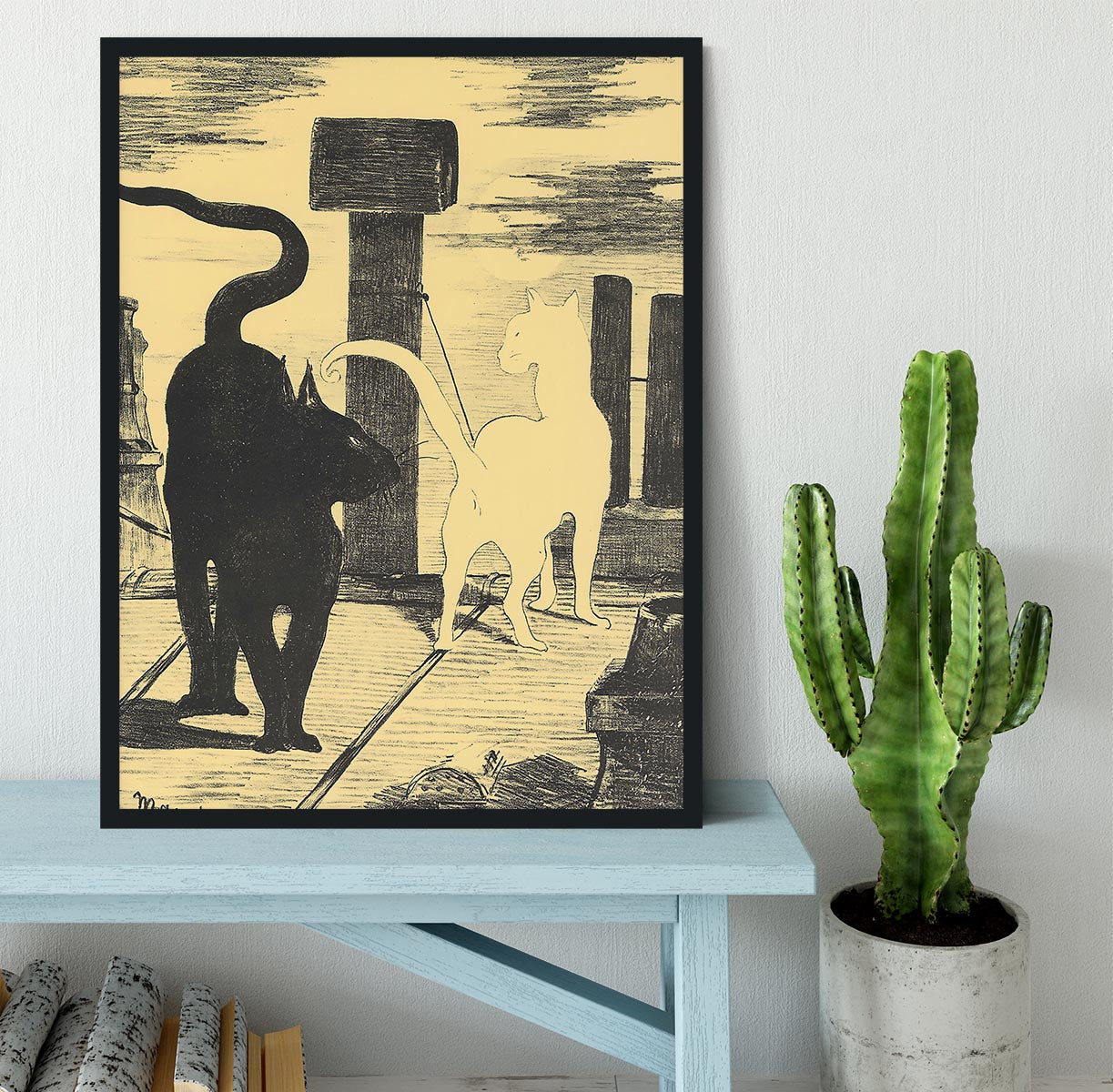 Rendevouz of Cats by Manet Framed Print - Canvas Art Rocks - 2