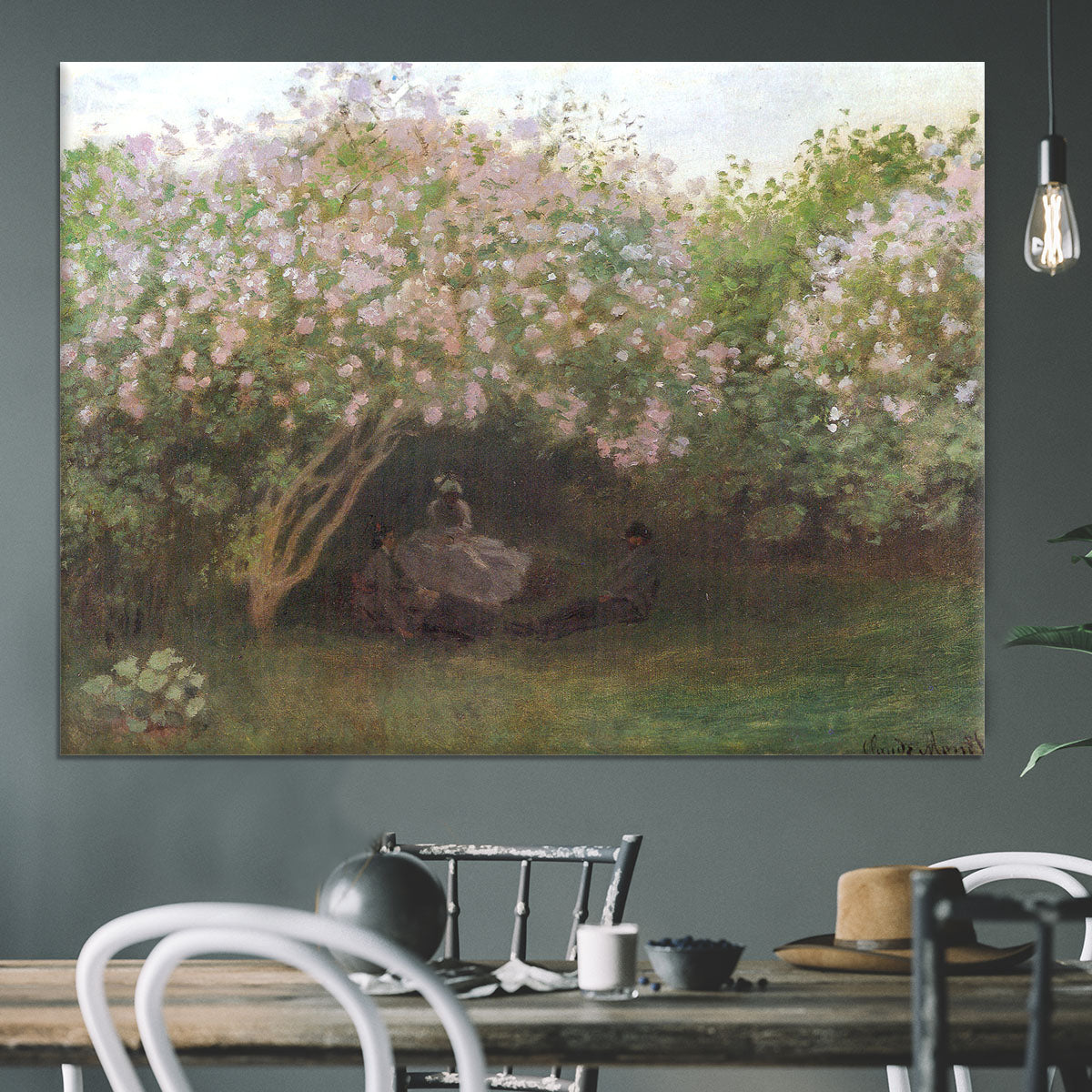 Repos sous les lilas 1872 by Monet Canvas Print or Poster - Canvas Art Rocks - 3