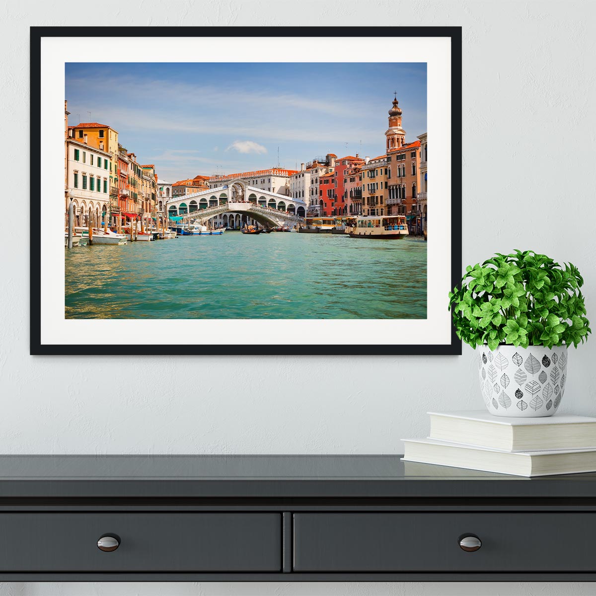 Rialto Bridge Framed Print - Canvas Art Rocks - 1