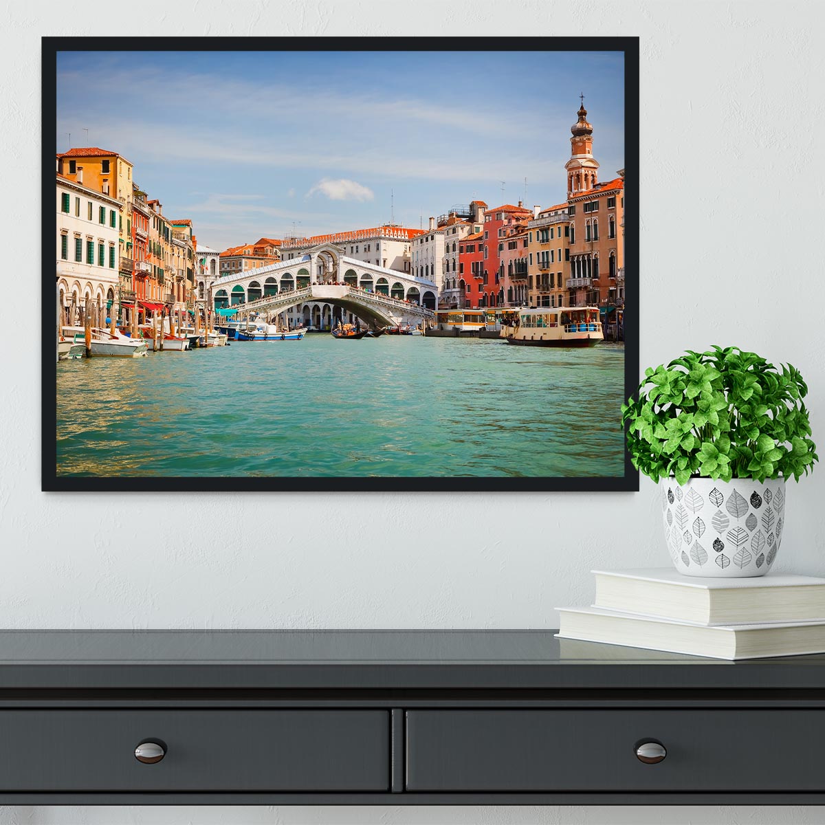 Rialto Bridge Framed Print - Canvas Art Rocks - 2
