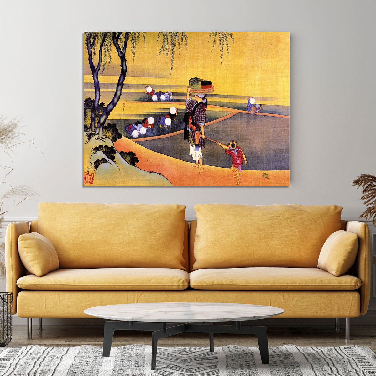 Rice fields by Hokusai Canvas Print or Poster - Canvas Art Rocks - 4