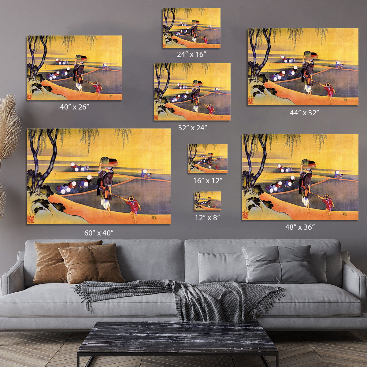 Rice fields by Hokusai Canvas Print or Poster - Canvas Art Rocks - 7