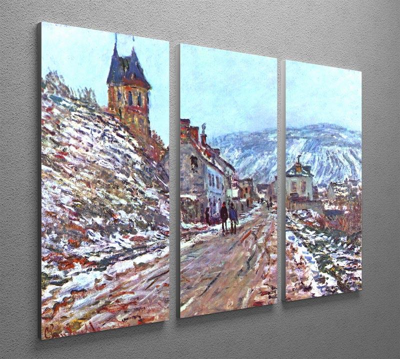 Road to Vetheuil in winter by Monet Split Panel Canvas Print - Canvas Art Rocks - 4