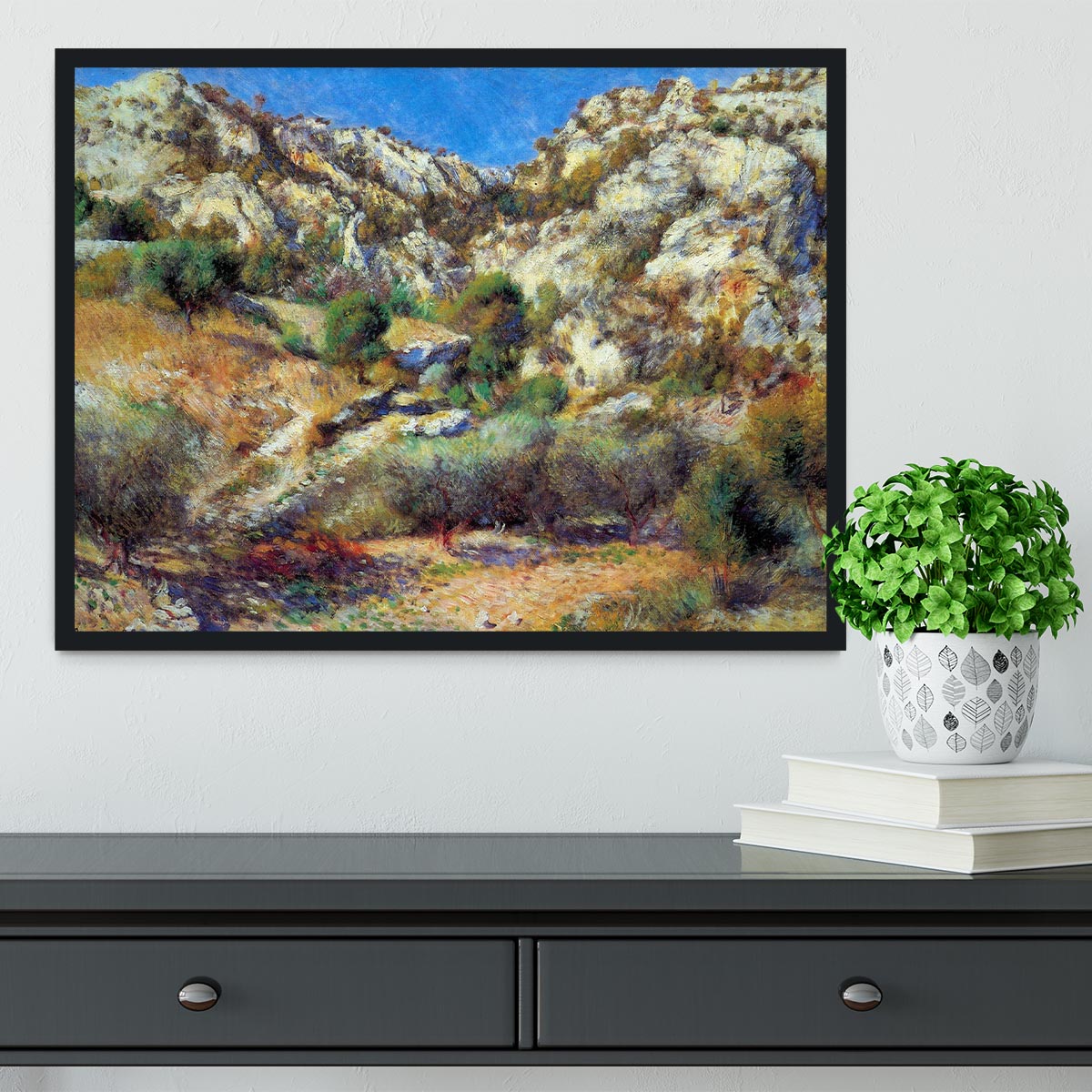 Rocks at LEstage by Renoir Framed Print - Canvas Art Rocks - 2