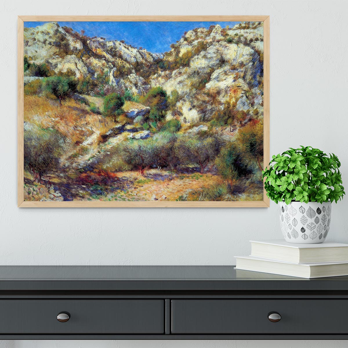 Rocks at LEstage by Renoir Framed Print - Canvas Art Rocks - 4