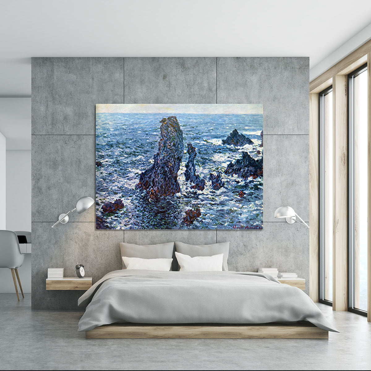 Rocks on Belle Ile The needles of Port Coton by Monet Canvas Print or Poster - Canvas Art Rocks - 5