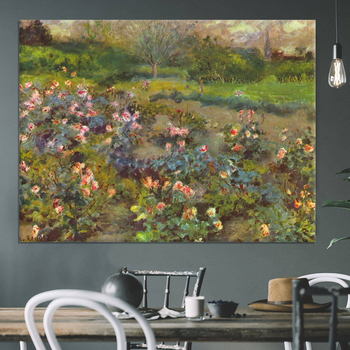 Rose Garden by Renoir Canvas Print or Poster - Canvas Art Rocks - 3