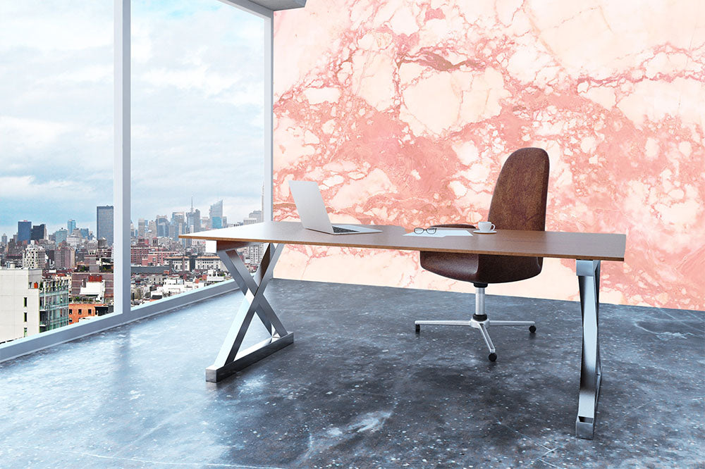 Rose Gold Marble Wall Mural Wallpaper - Canvas Art Rocks - 3