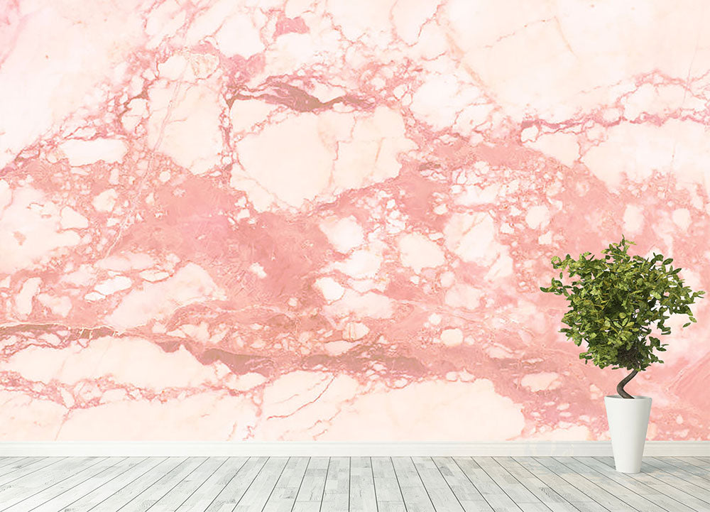 Rose Gold Marble Wall Mural Wallpaper - Canvas Art Rocks - 4