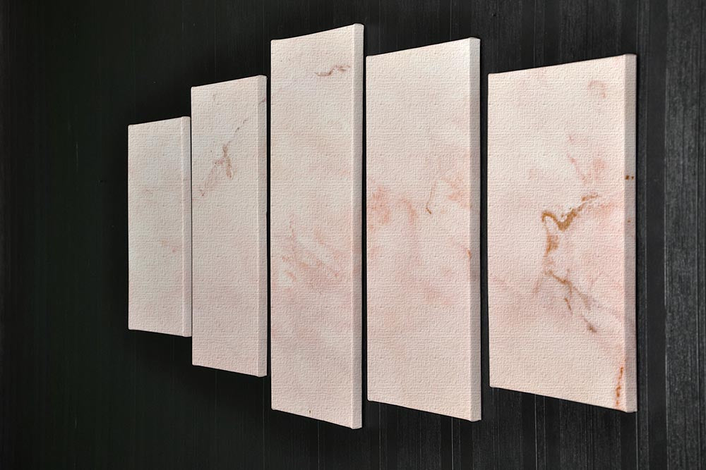 Rose Gold Minimal Marble 5 Split Panel Canvas - Canvas Art Rocks - 2