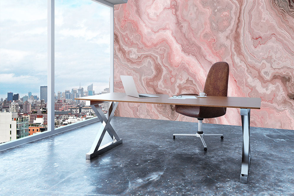 Rose Marble Wall Mural Wallpaper - Canvas Art Rocks - 3