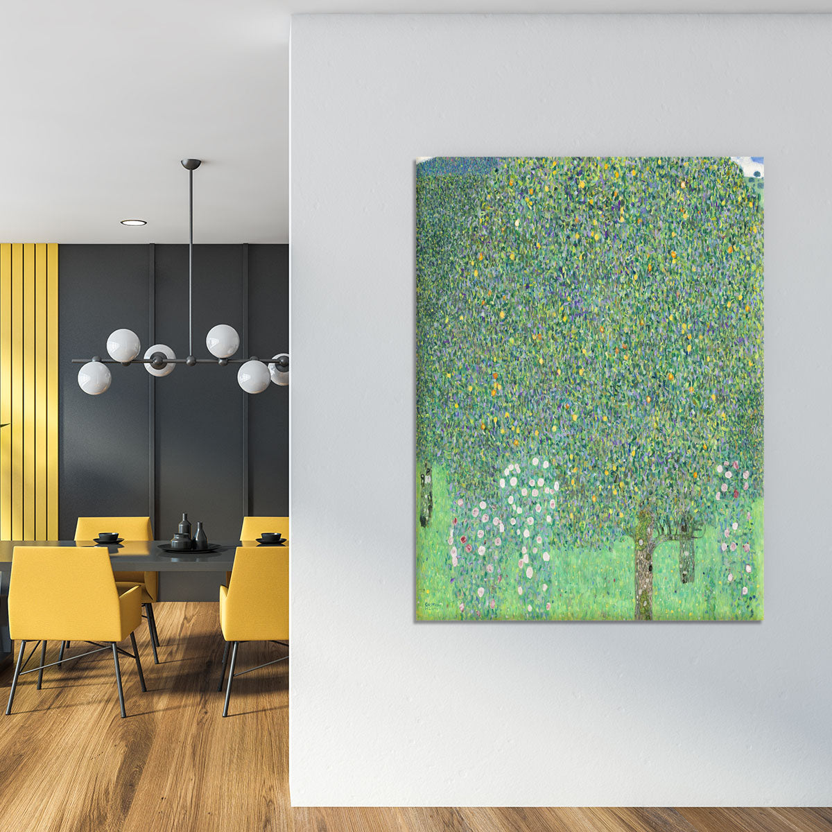 Rose bushes under the Trees by Klimt Canvas Print or Poster - Canvas Art Rocks - 4