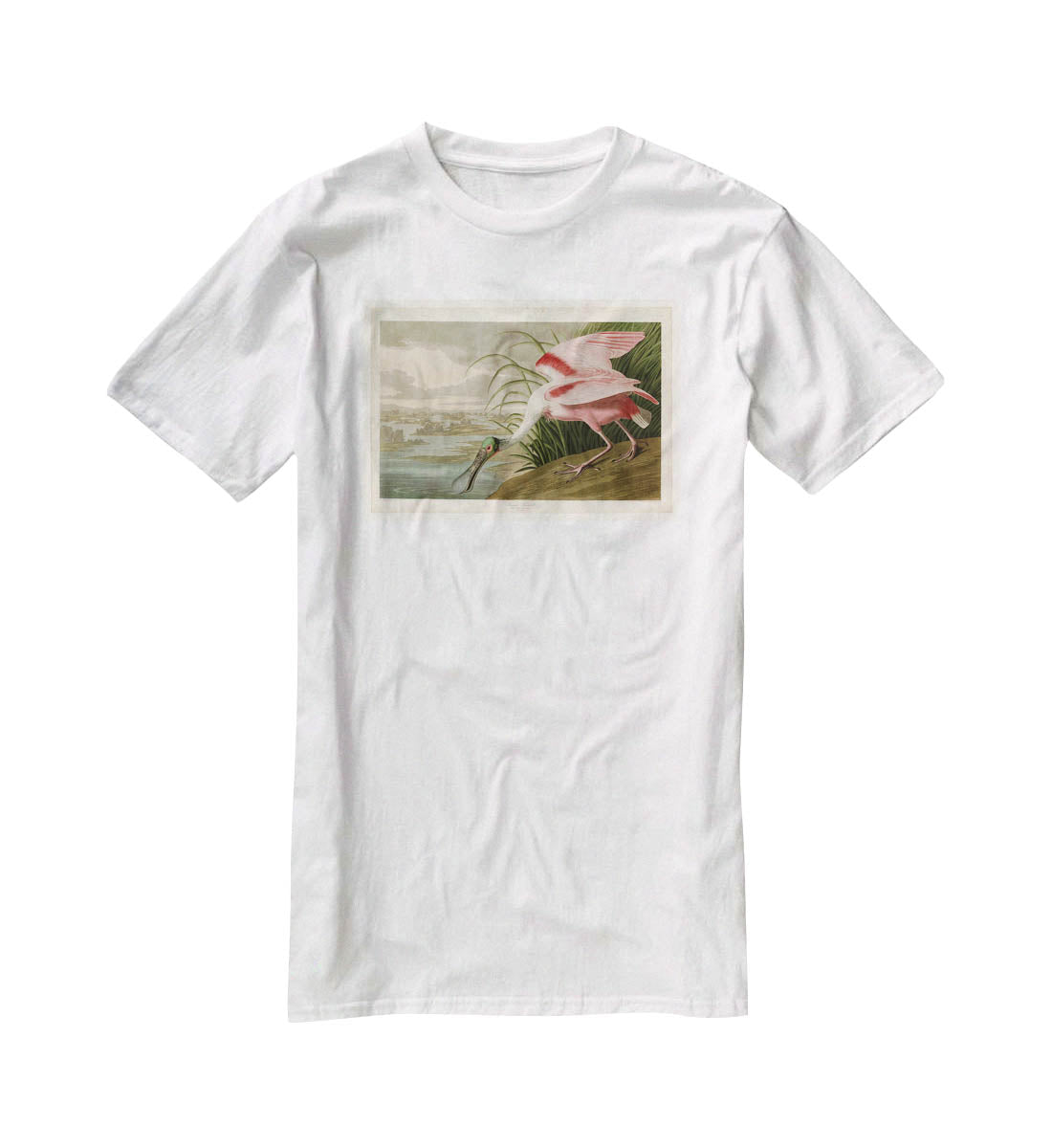 Roseate Spoonbill by Audubon T-Shirt - Canvas Art Rocks - 5
