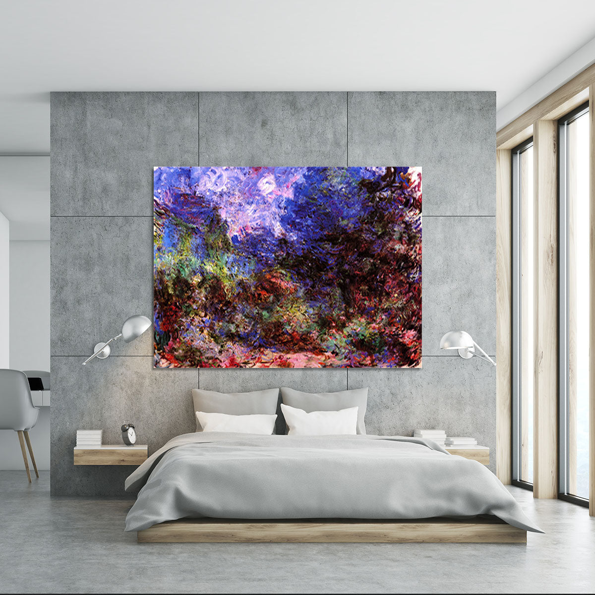 Roses at the garden side of Monets house in Giverny by Monet Canvas Print or Poster - Canvas Art Rocks - 5