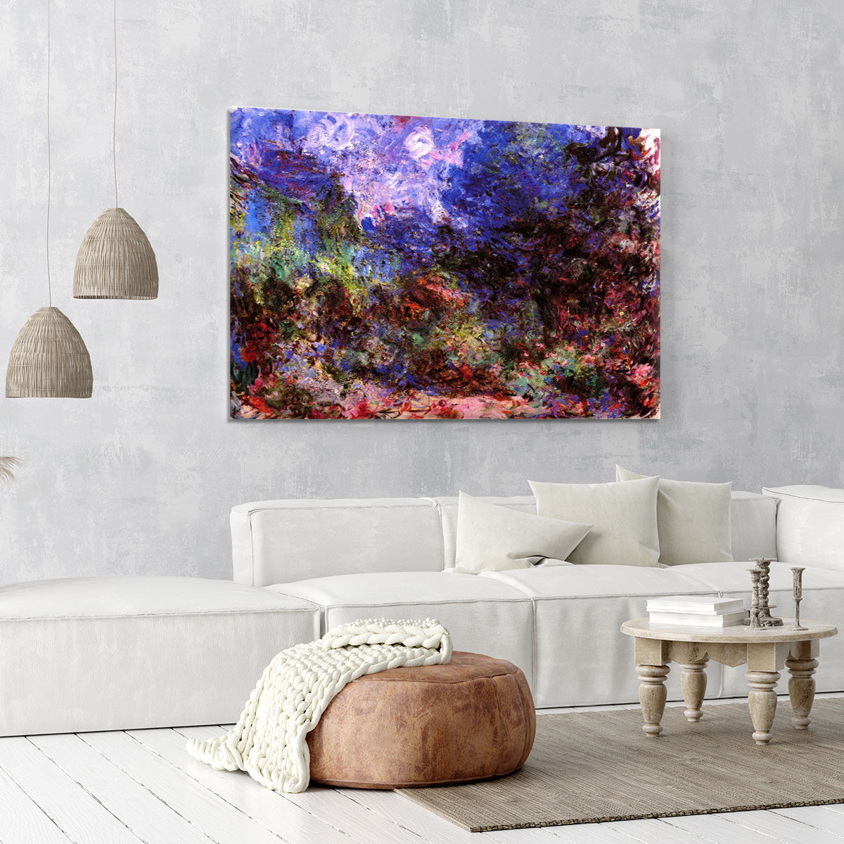 Roses at the garden side of Monets house in Giverny by Monet Canvas Print or Poster - Canvas Art Rocks - 6