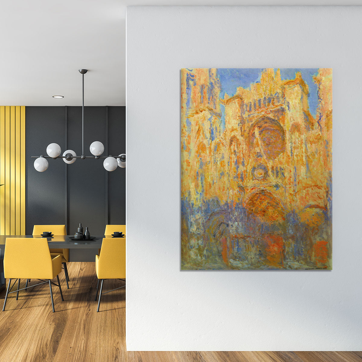 Rouen Cathedral Facade at Sunset by Monet Canvas Print or Poster - Canvas Art Rocks - 4