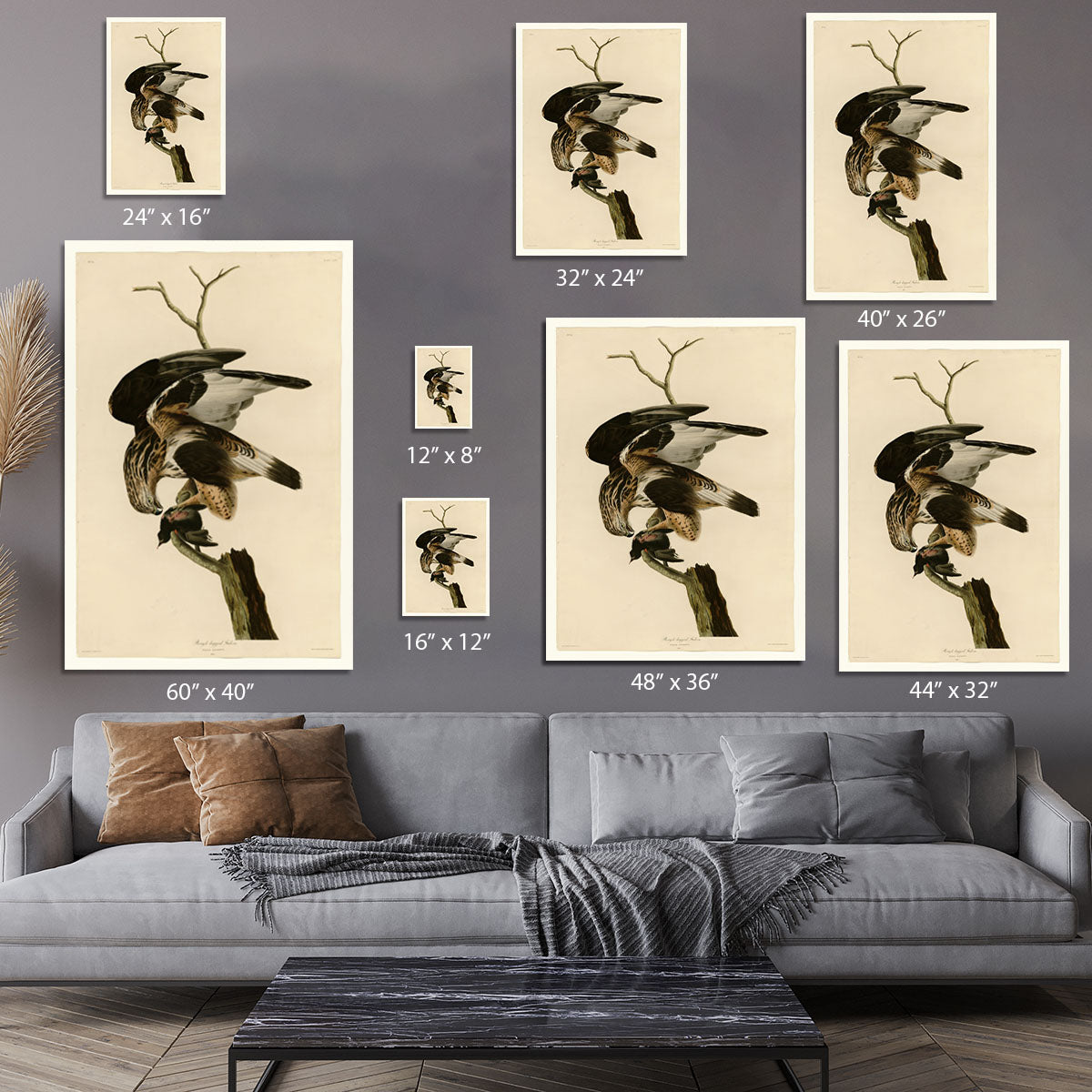 Rough legged Falcon by Audubon Canvas Print or Poster - Canvas Art Rocks - 7