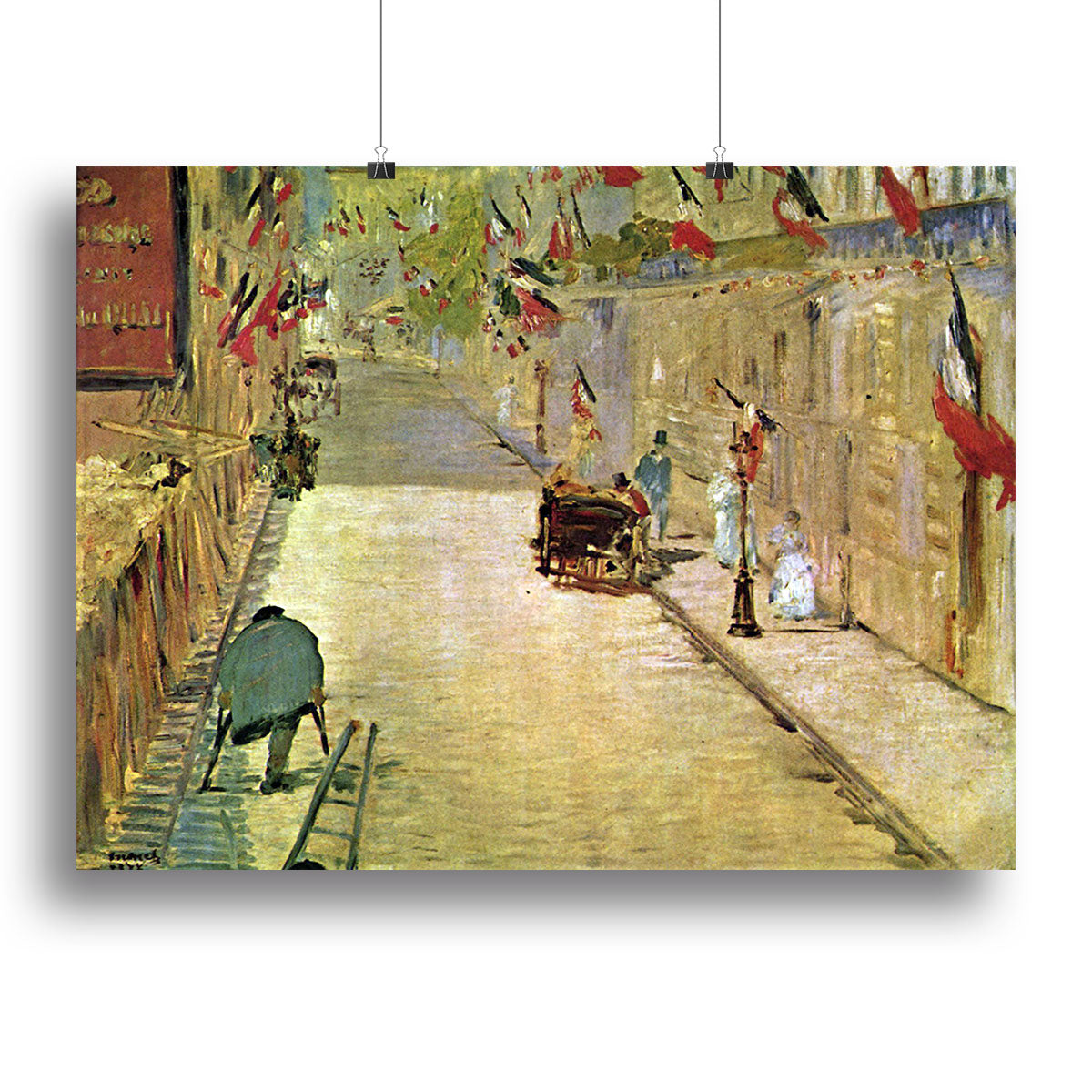 Rue Mosnier with Flags by Manet Canvas Print or Poster - Canvas Art Rocks - 2