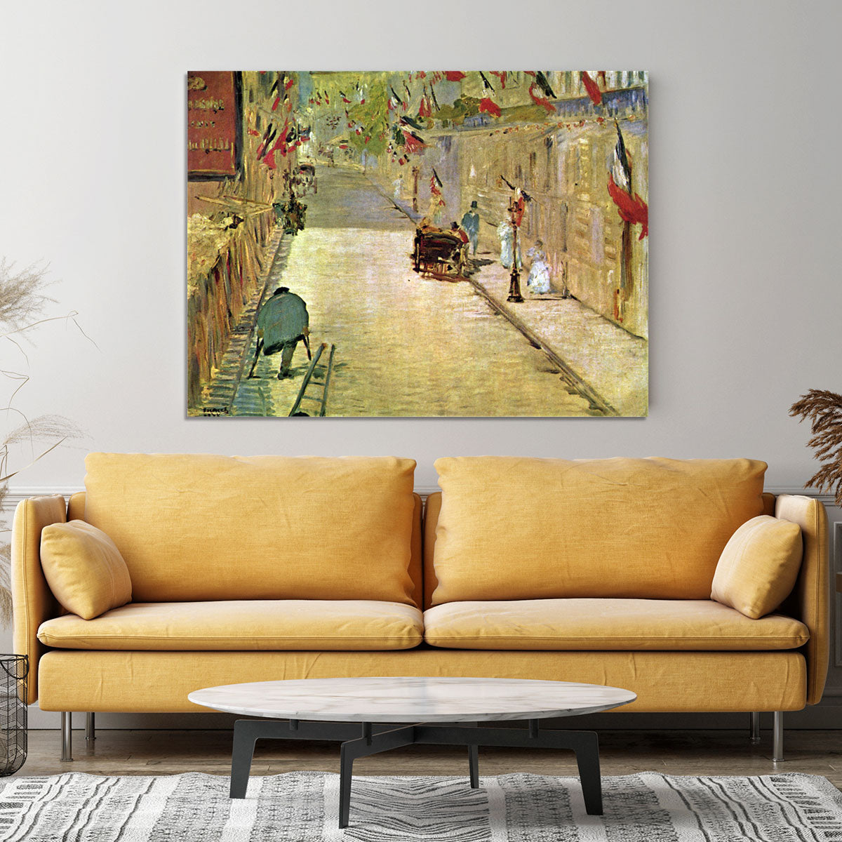 Rue Mosnier with Flags by Manet Canvas Print or Poster - Canvas Art Rocks - 4
