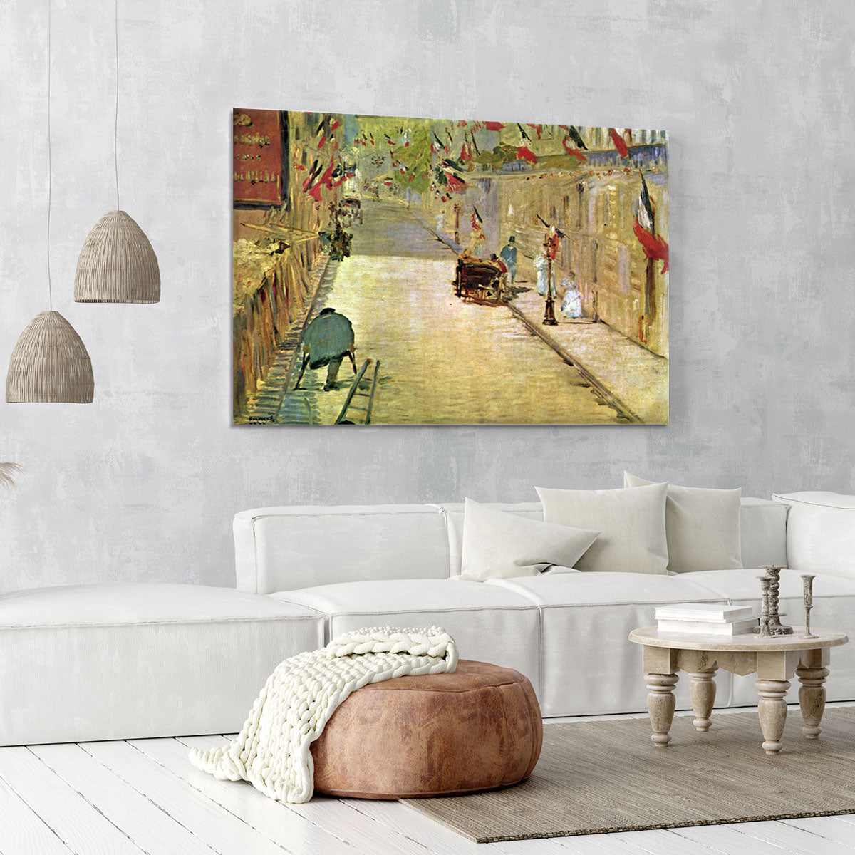 Rue Mosnier with Flags by Manet Canvas Print or Poster - Canvas Art Rocks - 6