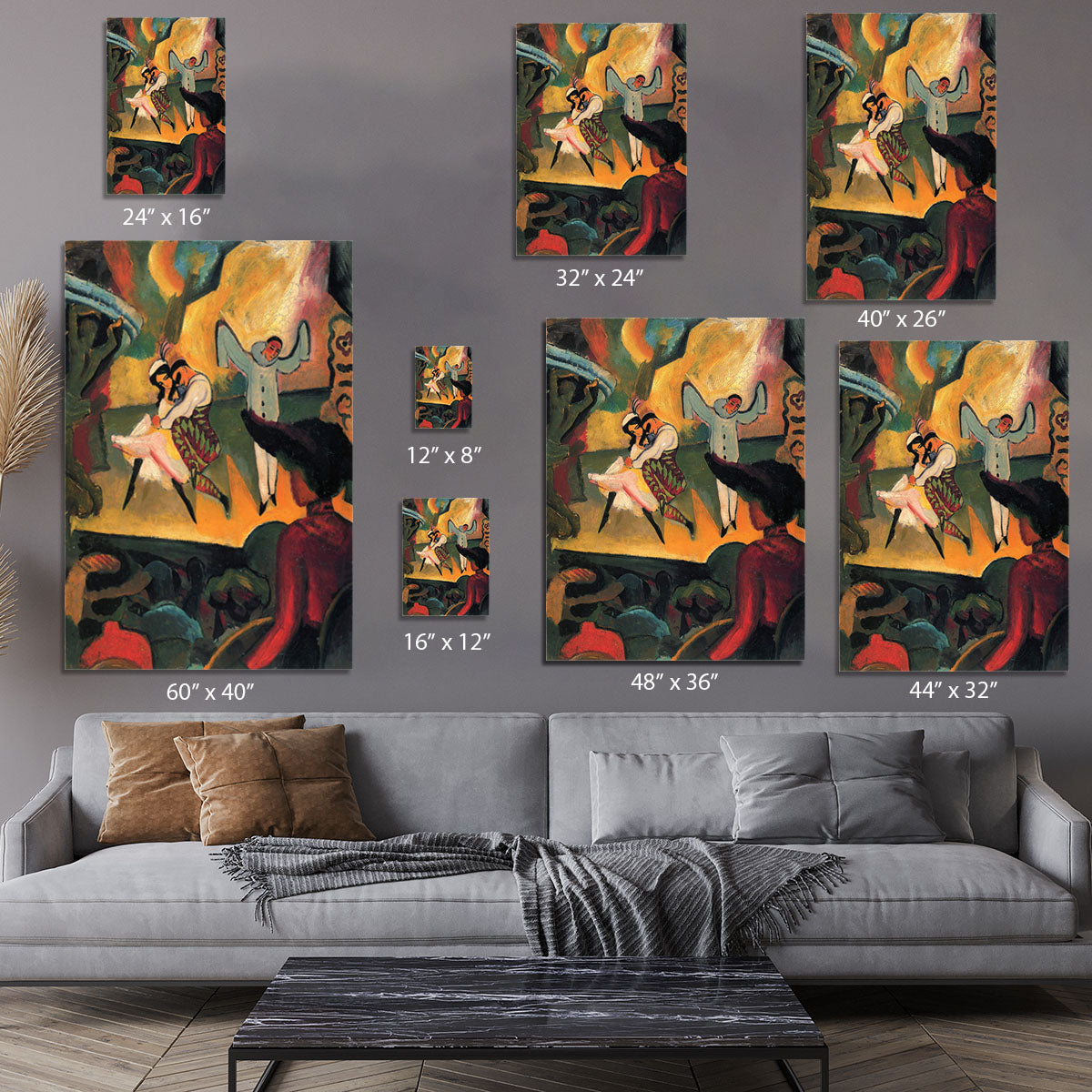 Russian ballet by Macke Canvas Print or Poster - Canvas Art Rocks - 7