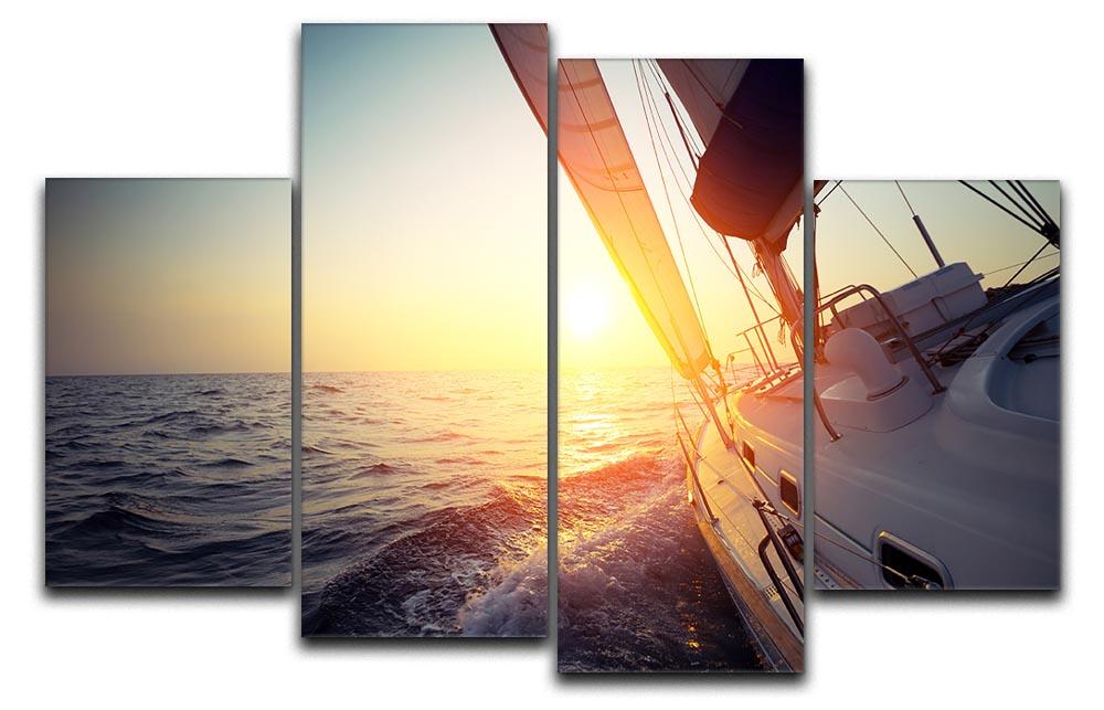 Sail boat gliding 4 Split Panel Canvas - Canvas Art Rocks - 1