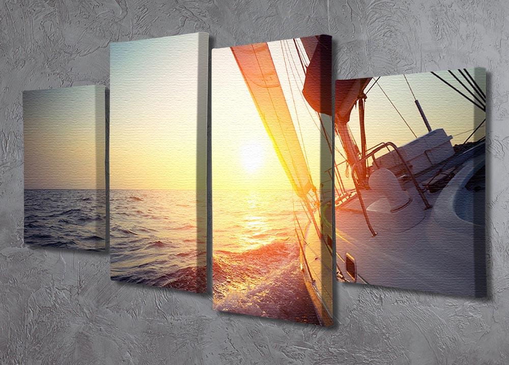 Sail boat gliding 4 Split Panel Canvas - Canvas Art Rocks - 2