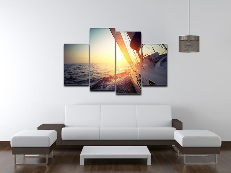 Sail boat gliding 4 Split Panel Canvas - Canvas Art Rocks - 3