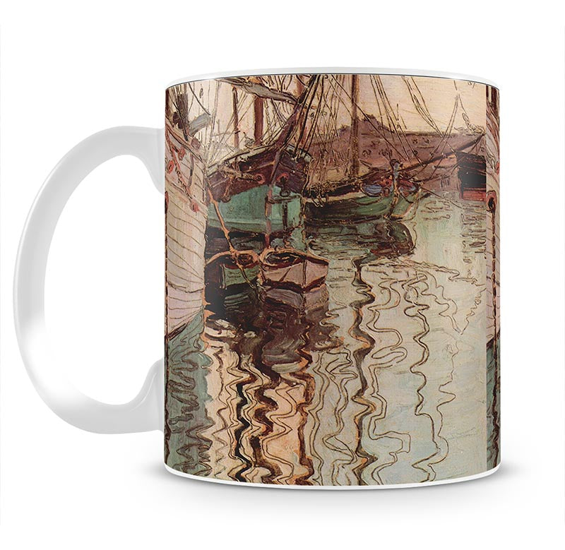 Sailboats in wellenbewegtem water The port of Trieste by Egon Schiele Mug - Canvas Art Rocks - 1