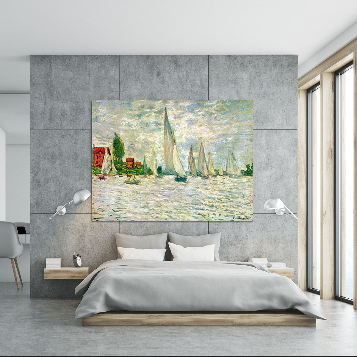 Sailboats regatta in Argenteuil by Monet Canvas Print or Poster - Canvas Art Rocks - 5