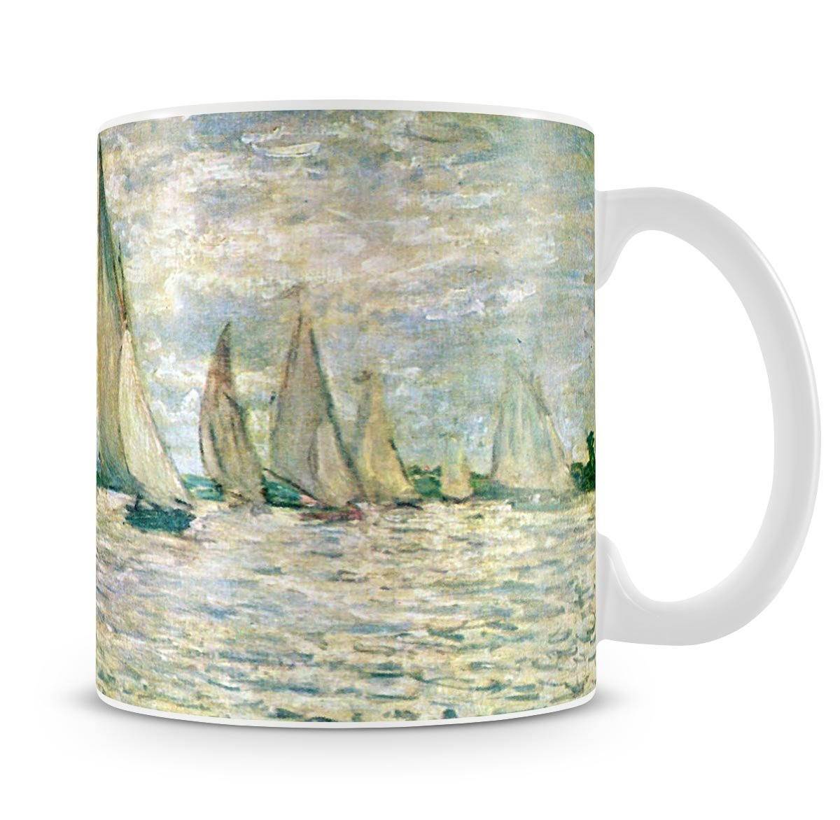 Sailboats regatta in Argenteuil by Monet Mug - Canvas Art Rocks - 4