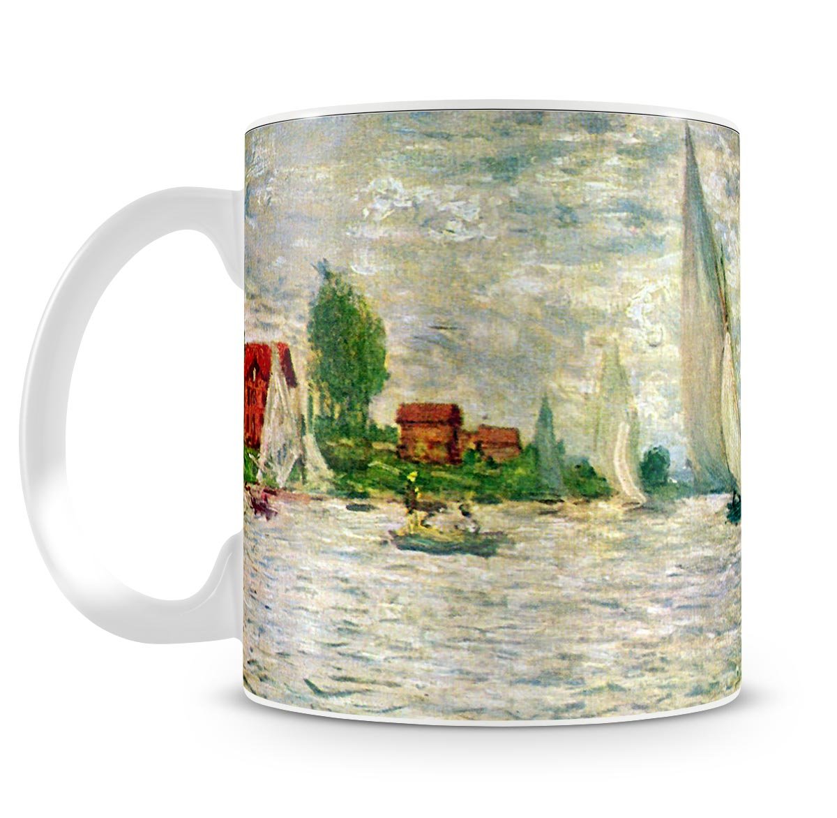 Sailboats regatta in Argenteuil by Monet Mug - Canvas Art Rocks - 4