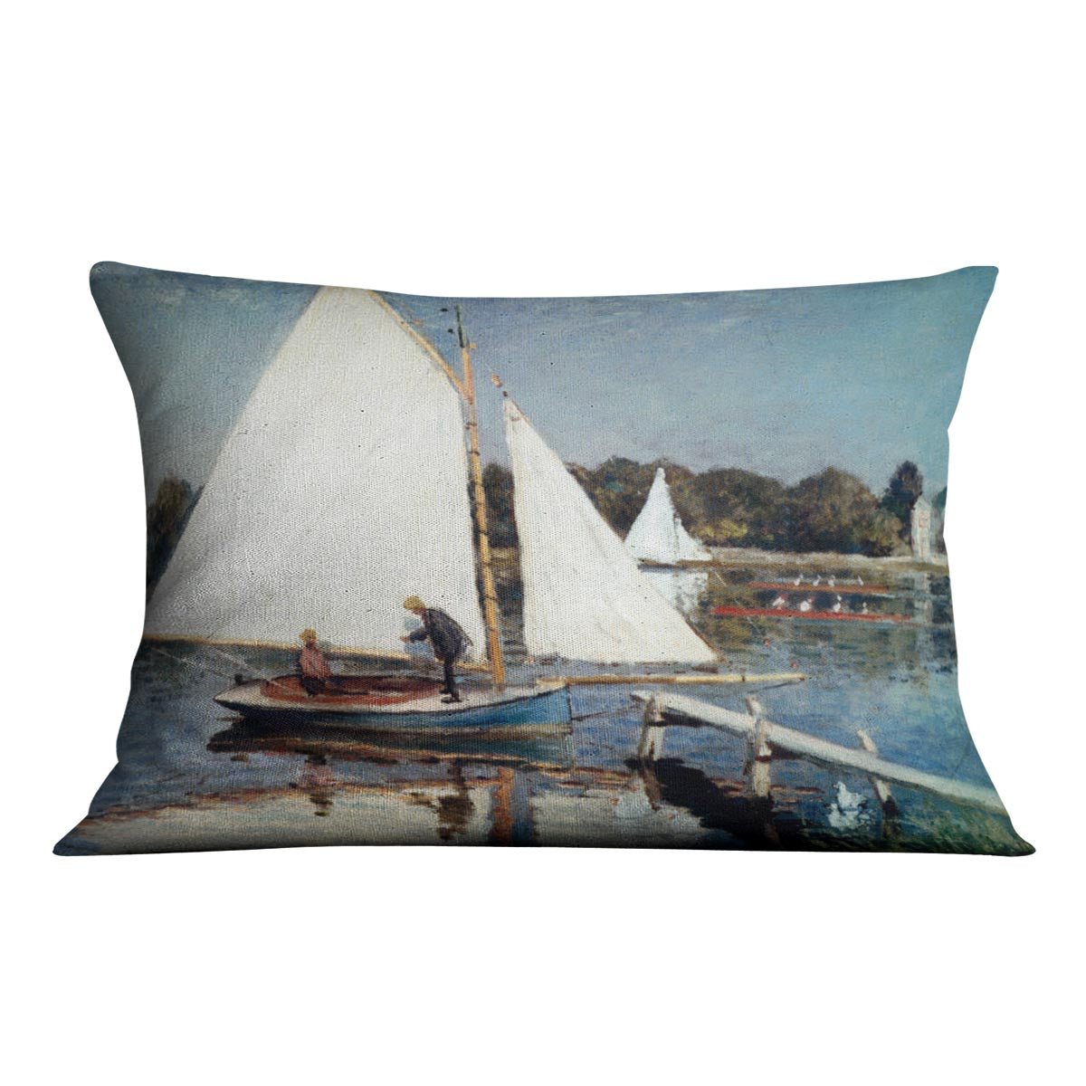 Sailing At Argenteuil 2 by Monet Cushion