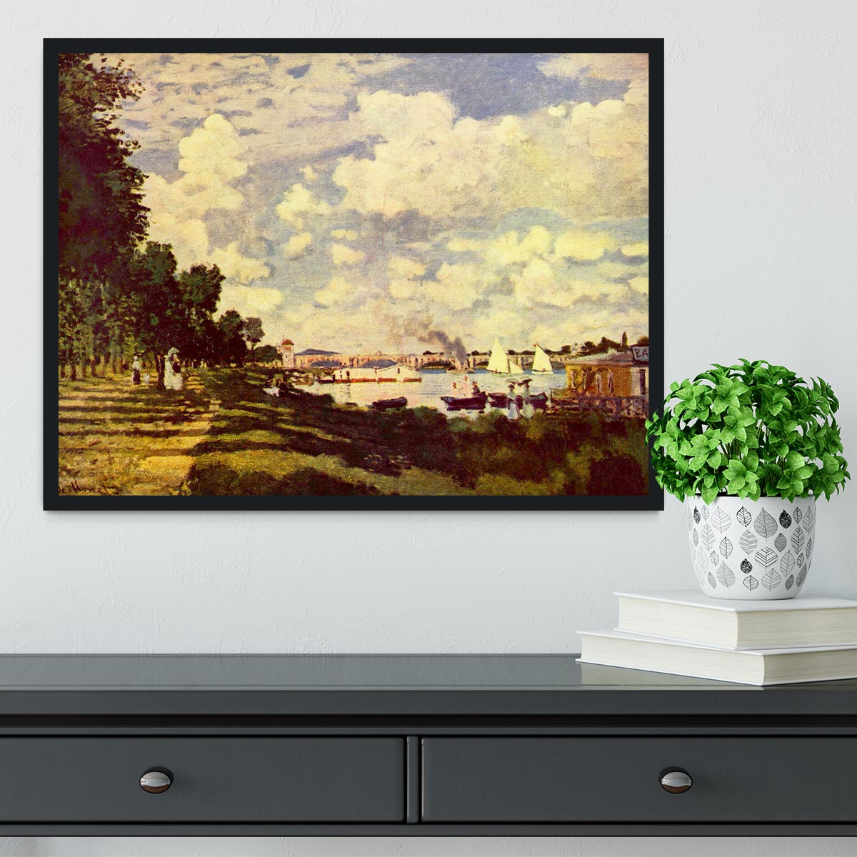 Sailing at Argenteuil by Monet Framed Print - Canvas Art Rocks - 2