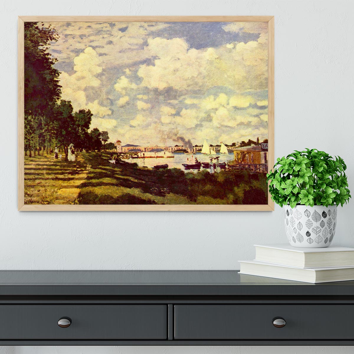 Sailing at Argenteuil by Monet Framed Print - Canvas Art Rocks - 4