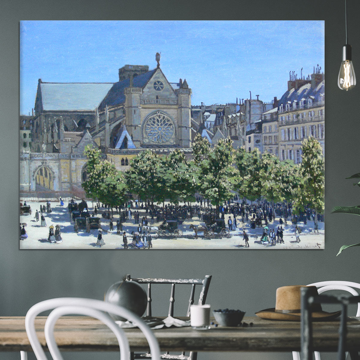 Saint Germain Auxerrois Paris 1867 by Monet Canvas Print or Poster - Canvas Art Rocks - 3