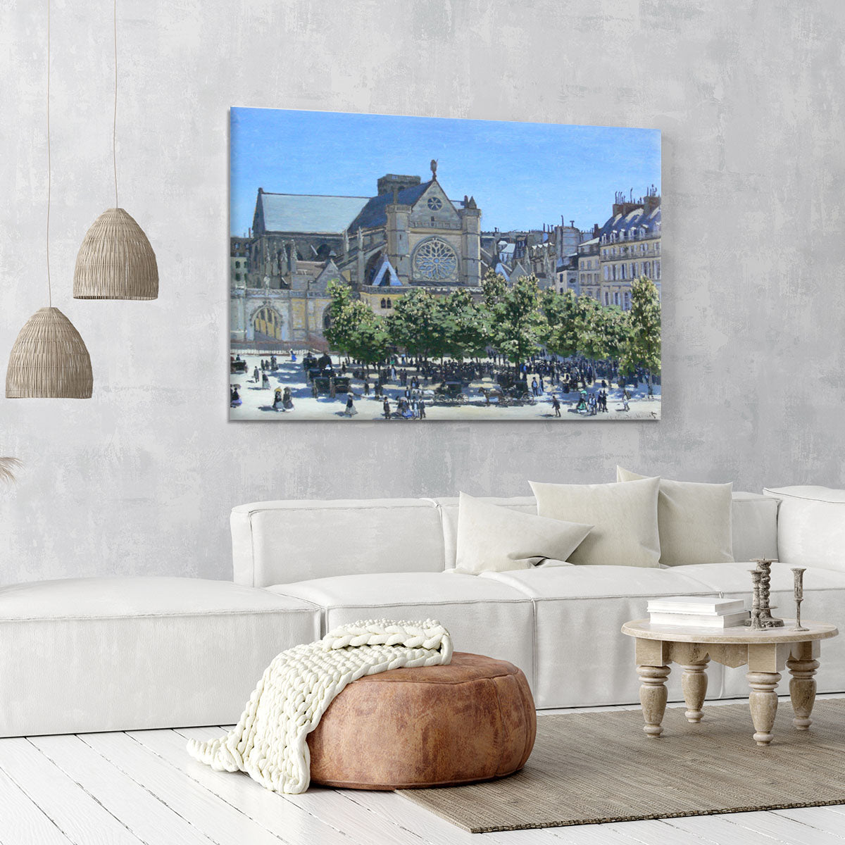 Saint Germain Auxerrois Paris 1867 by Monet Canvas Print or Poster - Canvas Art Rocks - 6