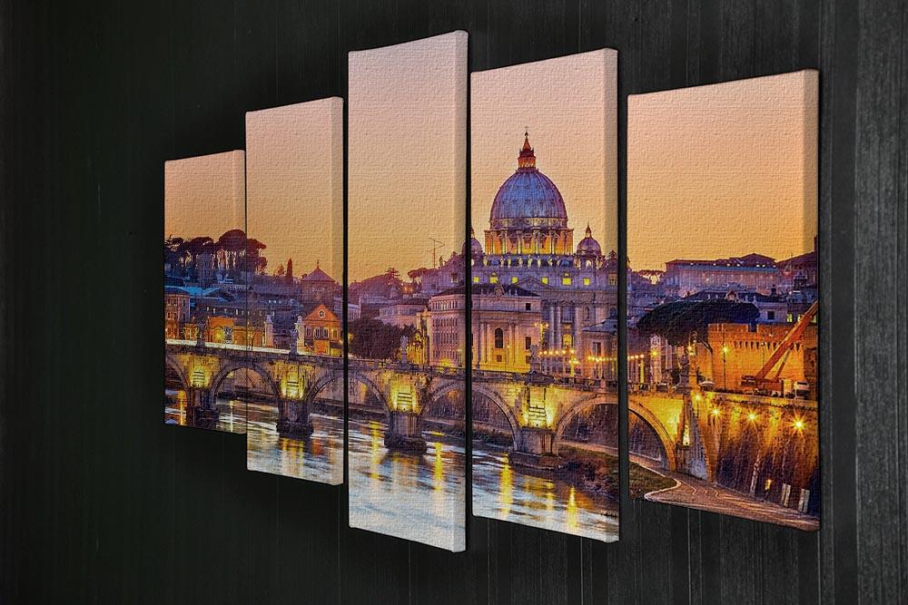 Saint Peter cathedral at night 5 Split Panel Canvas - Canvas Art Rocks - 2
