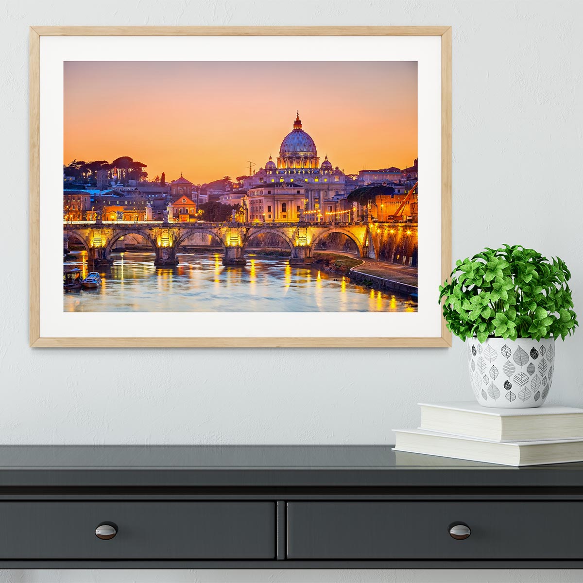 Saint Peter cathedral at night Framed Print - Canvas Art Rocks - 3