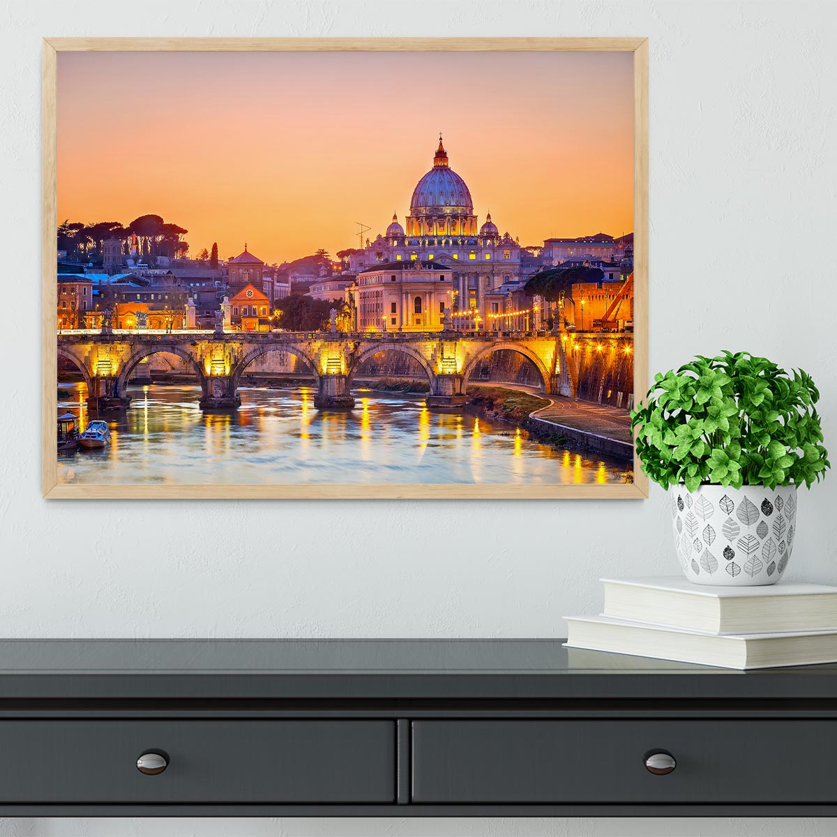 Saint Peter cathedral at night Framed Print - Canvas Art Rocks - 4